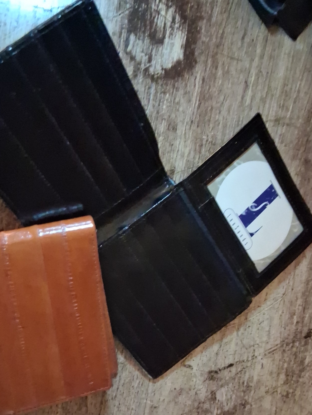 Men's Bifold Lee Sands 100% Eel Skin Wallet - Black